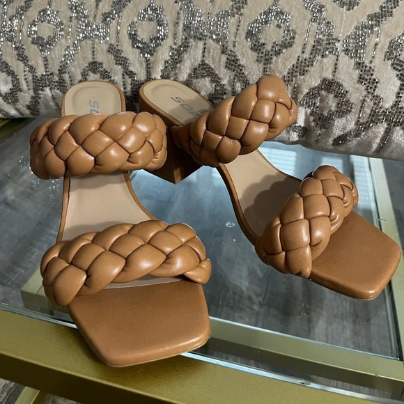 SODA Braided Open Toe Camel Sandal - Picture 3 of 5